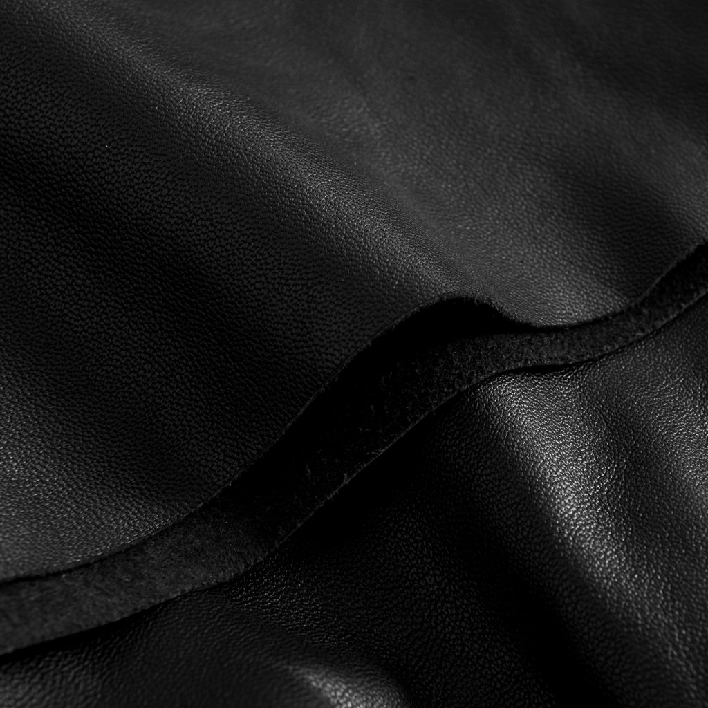 Depeche leather pants wide black | KØB HER