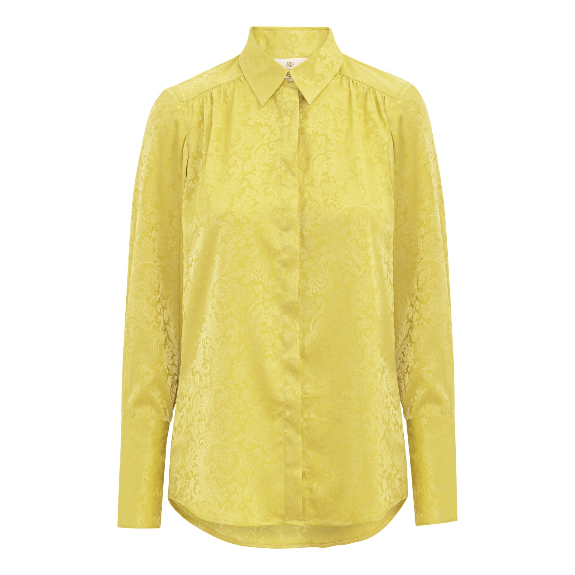 Karmamia josephine shirt yellow paisley jacquard | KØB HER