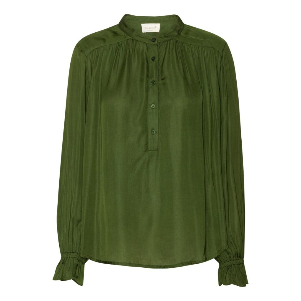 Eva go diva karen solid blouse green | KØB HER