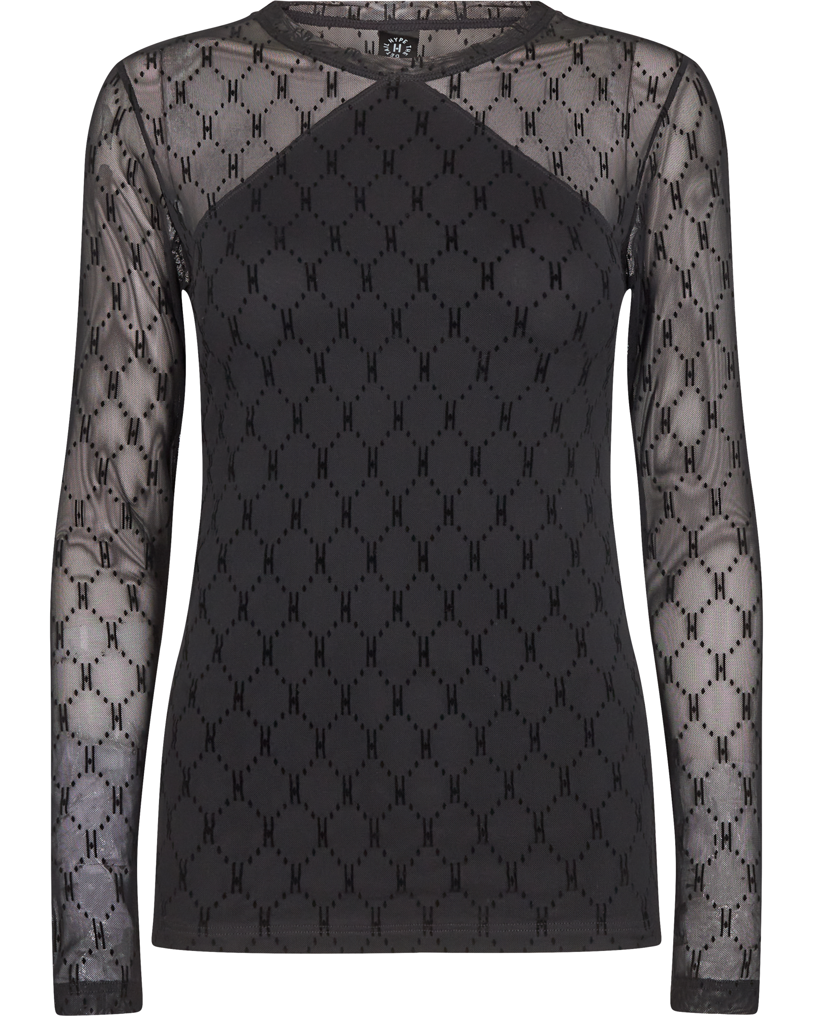 Hype the detail mesh blouse black detail